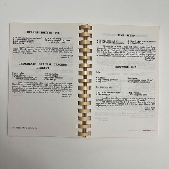 Vintage Cookbook Recipe for a Community from United Way Fox Cities Spiral Bound - Picture 10 of 16